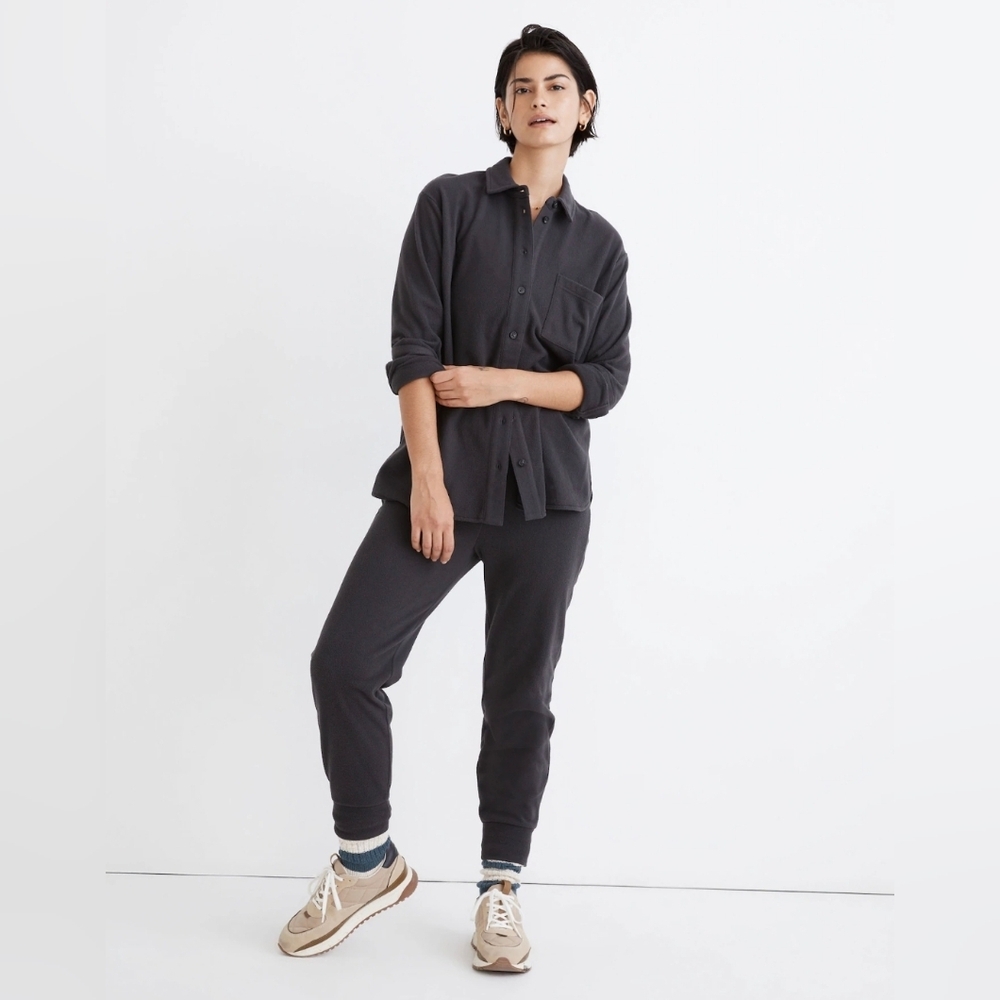 NEW Madewell Women's Small Black MWL Fleecelayer Shirt Jacket - Picture 2 of 5